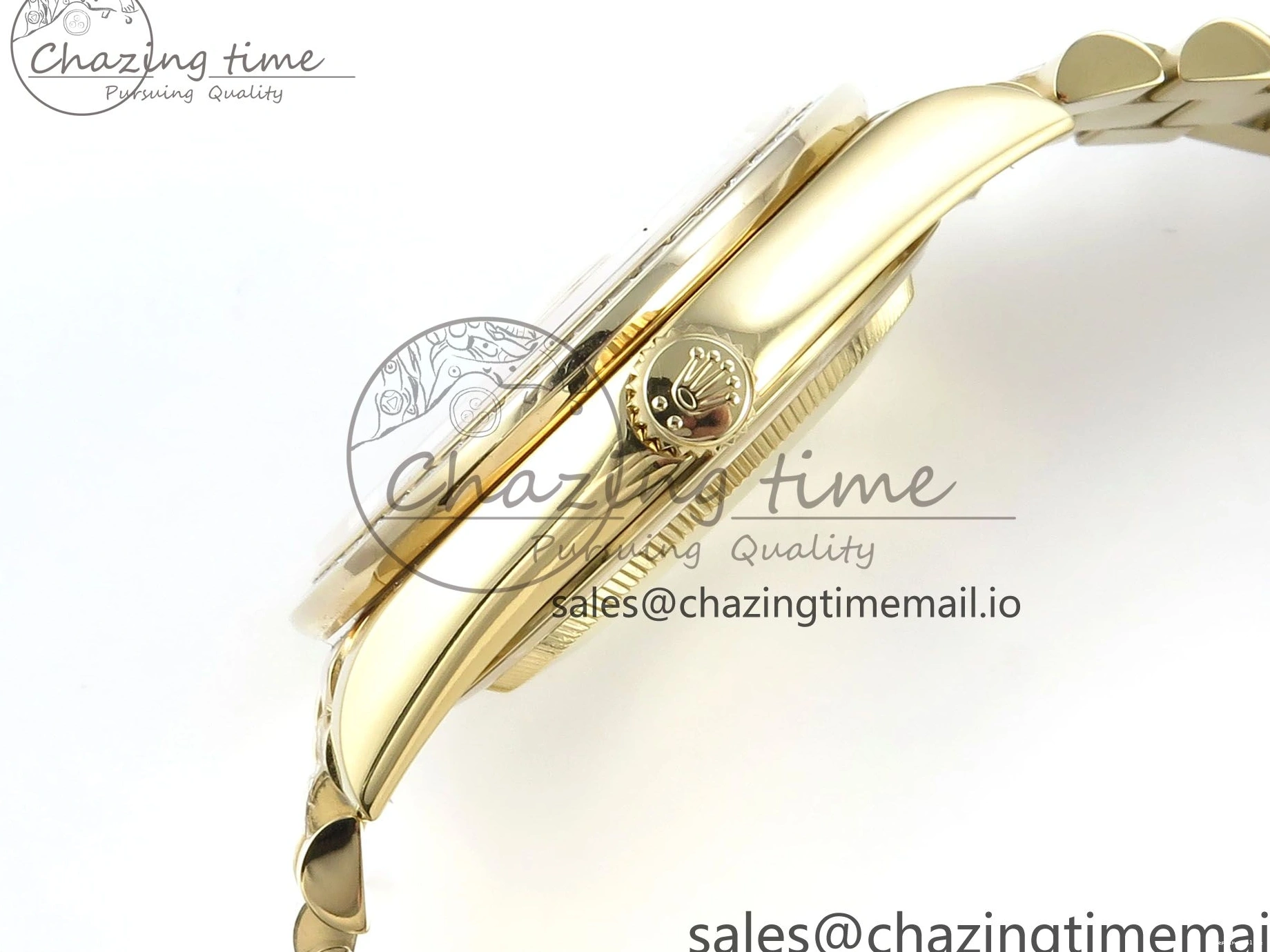 0205 DayDate 40 YG QF 1:1 Best Edition Pink Diamonds Dial Diamonds Bezel on President Bracelet A2836 V5 (Gain Weight) ZipUp 488